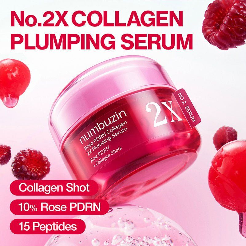 Numbuzin No.2 Rose PDRN Collagen 2X Plumping Serum 30ml Lakinza K-beauty