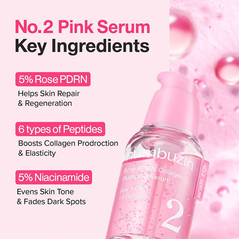 numbuzin No.2 Rose PDRN Collagen Plumping Serum 30ml | Lakinza K - beauty Canada