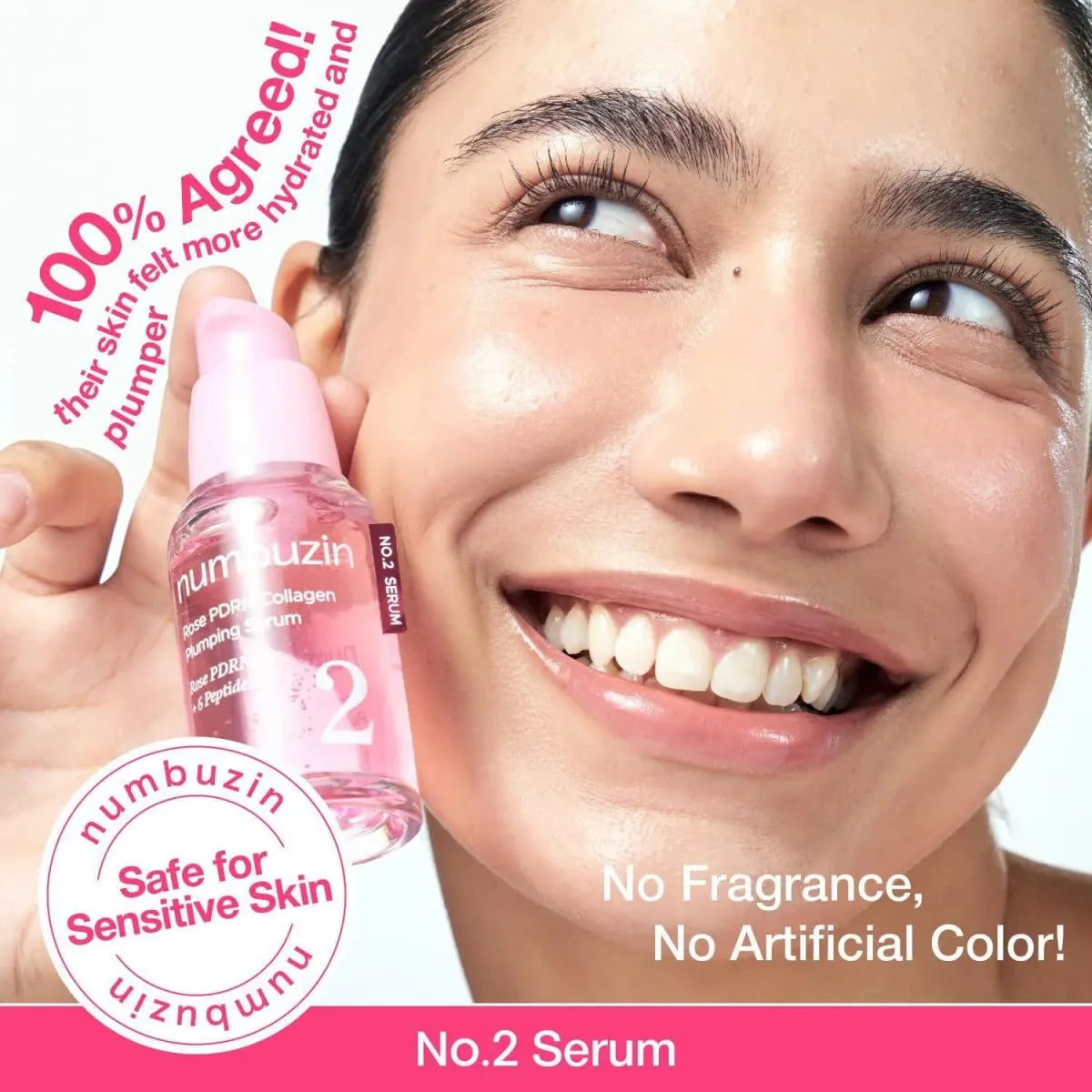 Numbuzin No.2 Rose PDRN Collagen Plumping Serum 30ml Lakinza K-beauty