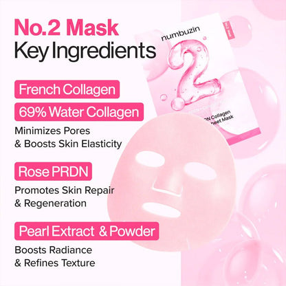 numbuzin No.2 Rose PDRN Collagen Plumping Sheet Mask 33ml