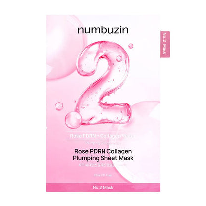 numbuzin No.2 Rose PDRN Collagen Plumping Sheet Mask 33ml | Lakinza K - beauty Canada