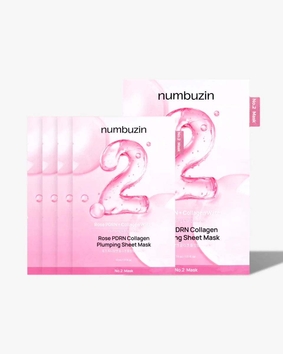 Numbuzin No.2 Rose PDRN Collagen Plumping Sheet Mask 33ml Lakinza K-beauty
