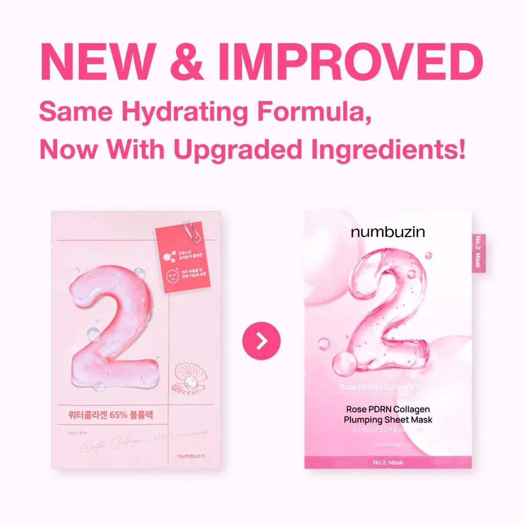 Numbuzin No.2 Rose PDRN Collagen Plumping Sheet Mask 33ml | Lakinza K - beauty Canada