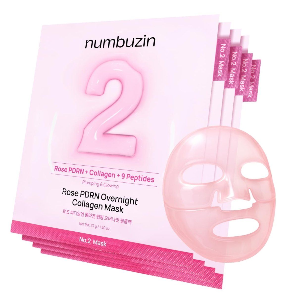 Numbuzin No.2 Rose PDRN Overnight Collagen Mask 37ml Lakinza K-beauty