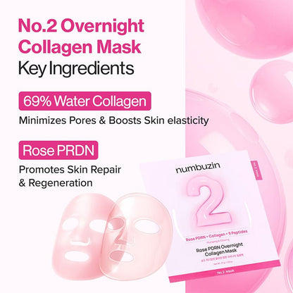 numbuzin No.2 Rose PDRN Overnight Collagen Mask 37ml | Lakinza K - beauty Canada