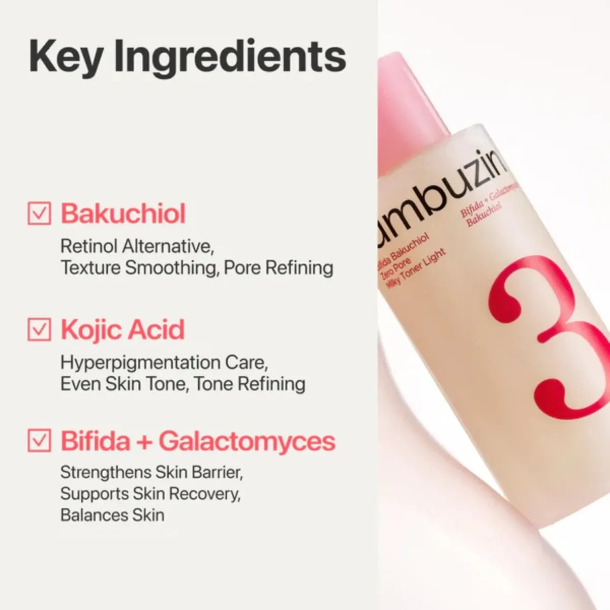 Numbuzin No.3 Bifida Bakuchiol Zero Pore Milky Toner Light 200ml Lakinza K-beauty