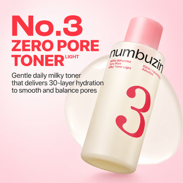 Numbuzin No.3 Bifida Bakuchiol Zero Pore Milky Toner Light 200ml | Lakinza K-beauty Canada