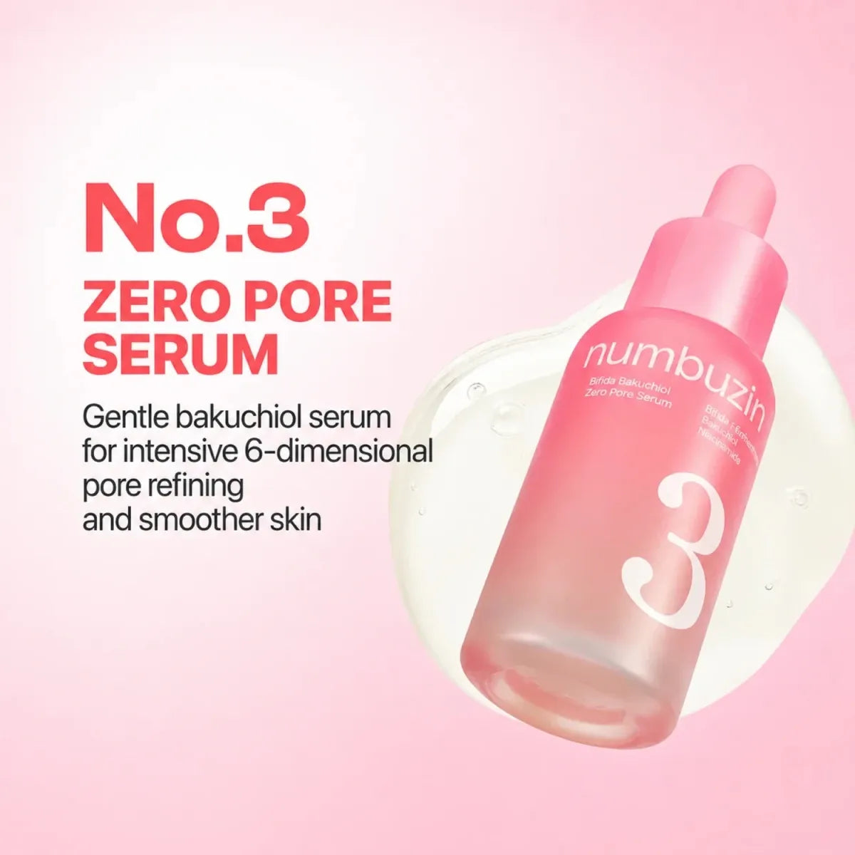 Numbuzin No.3 Bifida Bakuchiol Zero Pore Serum 30ml Lakinza K-beauty