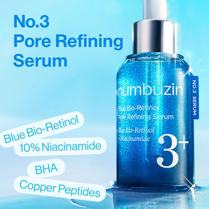 numbuzin No.3 Blue Bio - Retinol Pore Refining Serum 30ml | Lakinza K - beauty Canada