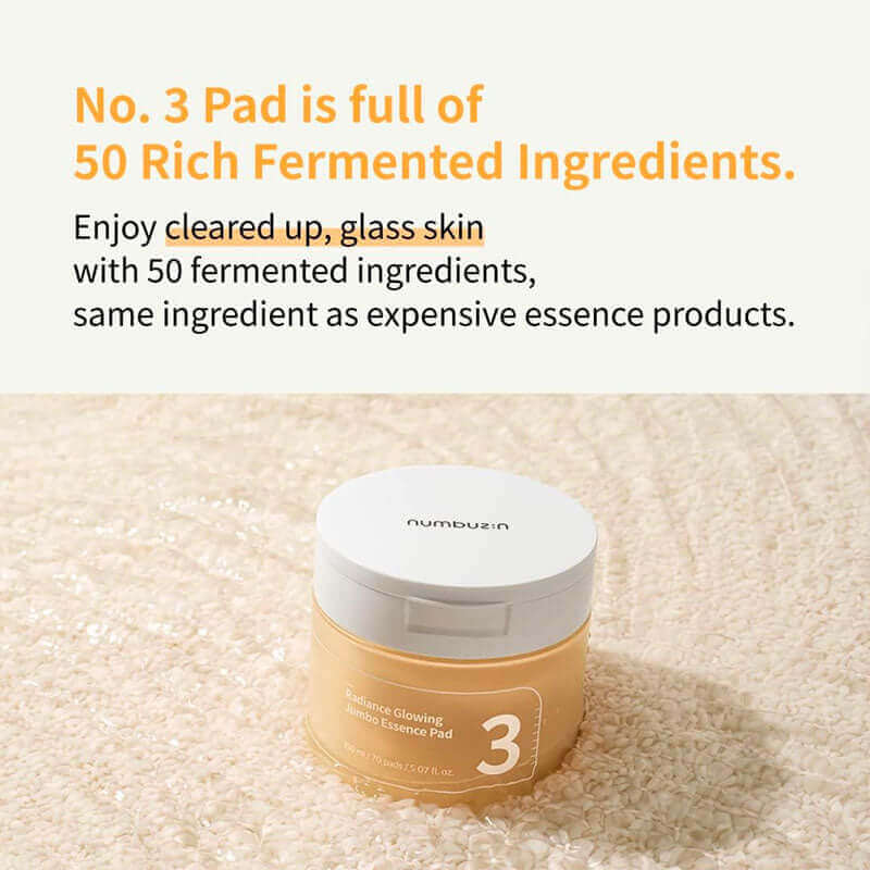 Numbuzin No.3 Radiance Glowing Jumbo Essence Pad 150ml / 70pads Lakinza K-beauty