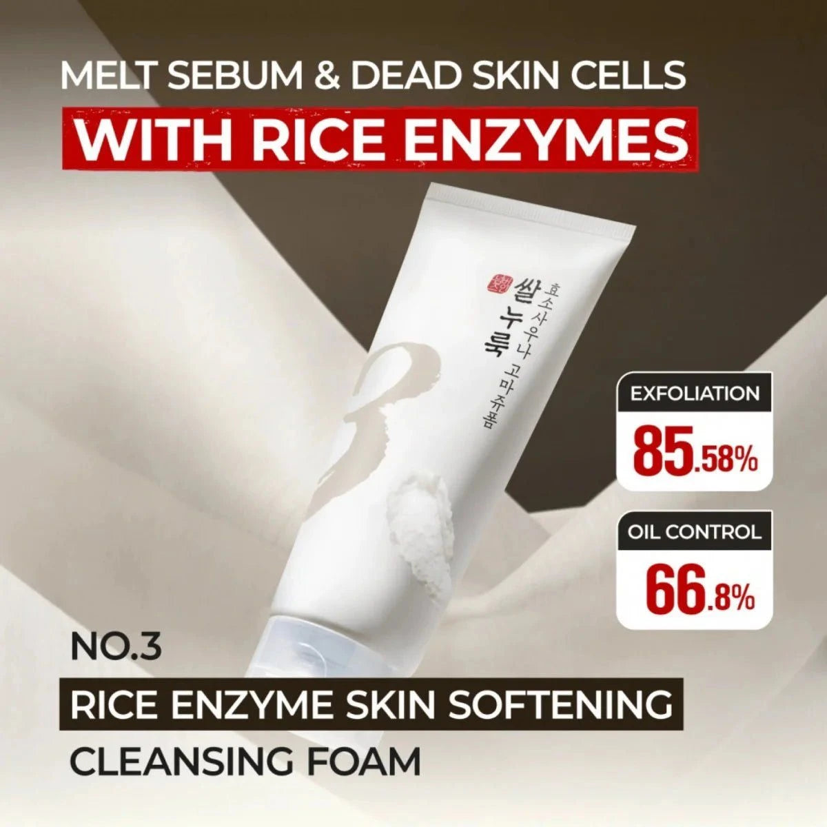 Numbuzin No.3 Rice Enzyme Skin Softening Cleansing Foam 154g Lakinza K-beauty