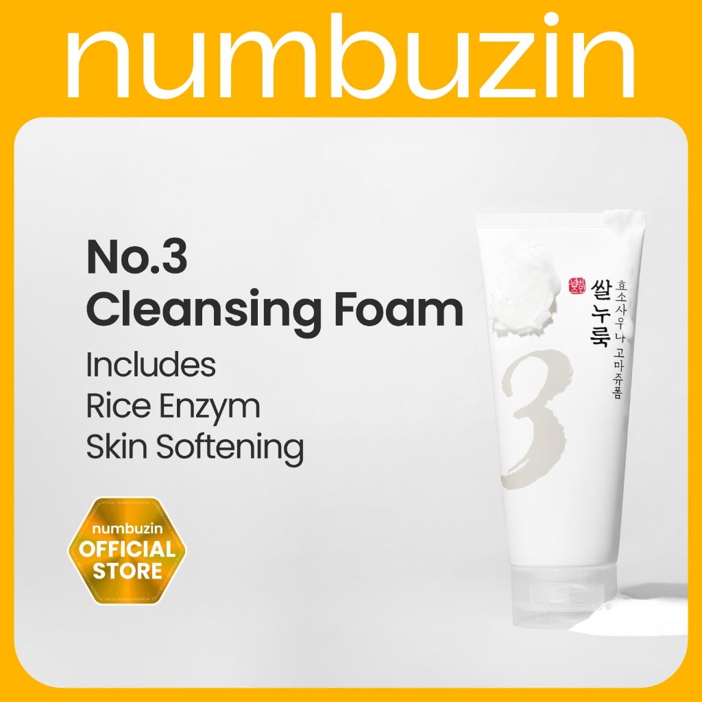 Numbuzin No.3 Rice Enzyme Skin Softening Cleansing Foam 154g Lakinza K-beauty