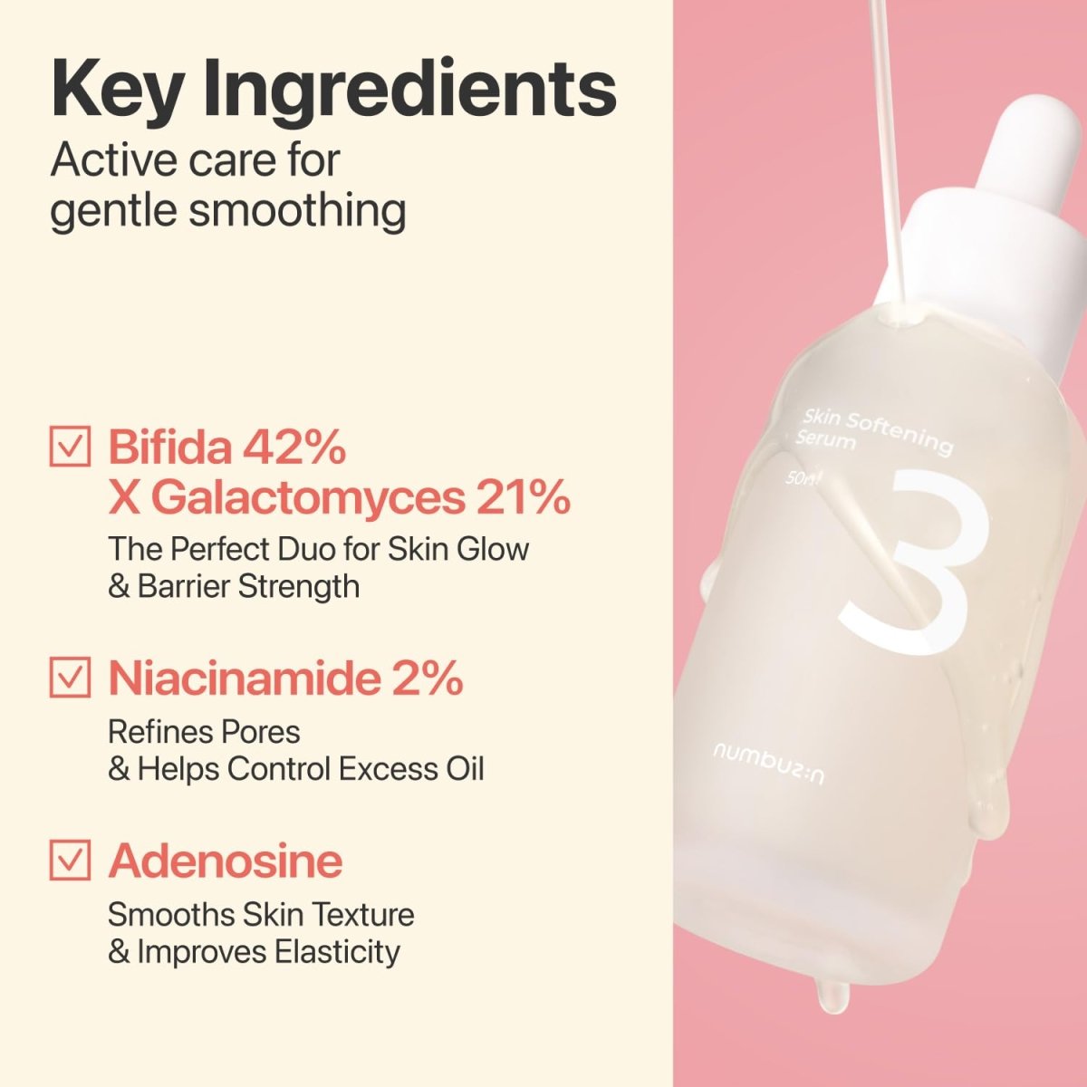 Numbuzin No.3 Skin Softening Serum 50ml | Lakinza K - beauty Canada