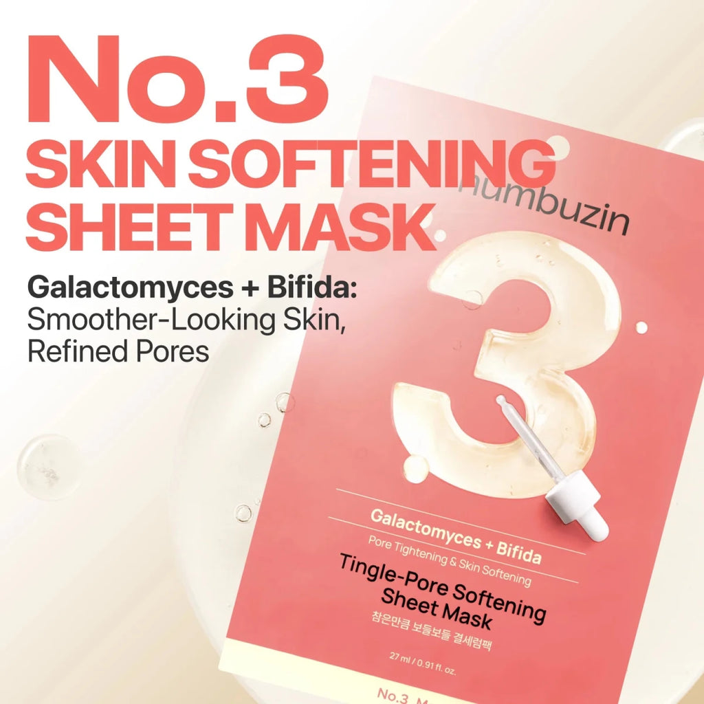Numbuzin No.3 Tingle - Pore Softening Sheet Mask 27ml | Lakinza K - beauty Canada