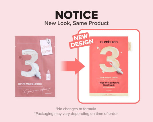 Numbuzin No.3 Tingle - Pore Softening Sheet Mask 27ml | Lakinza K - beauty Canada