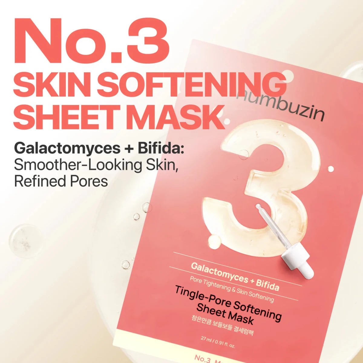 Numbuzin No.3 Tingle-Pore Softening Sheet Mask Lakinza K-beauty