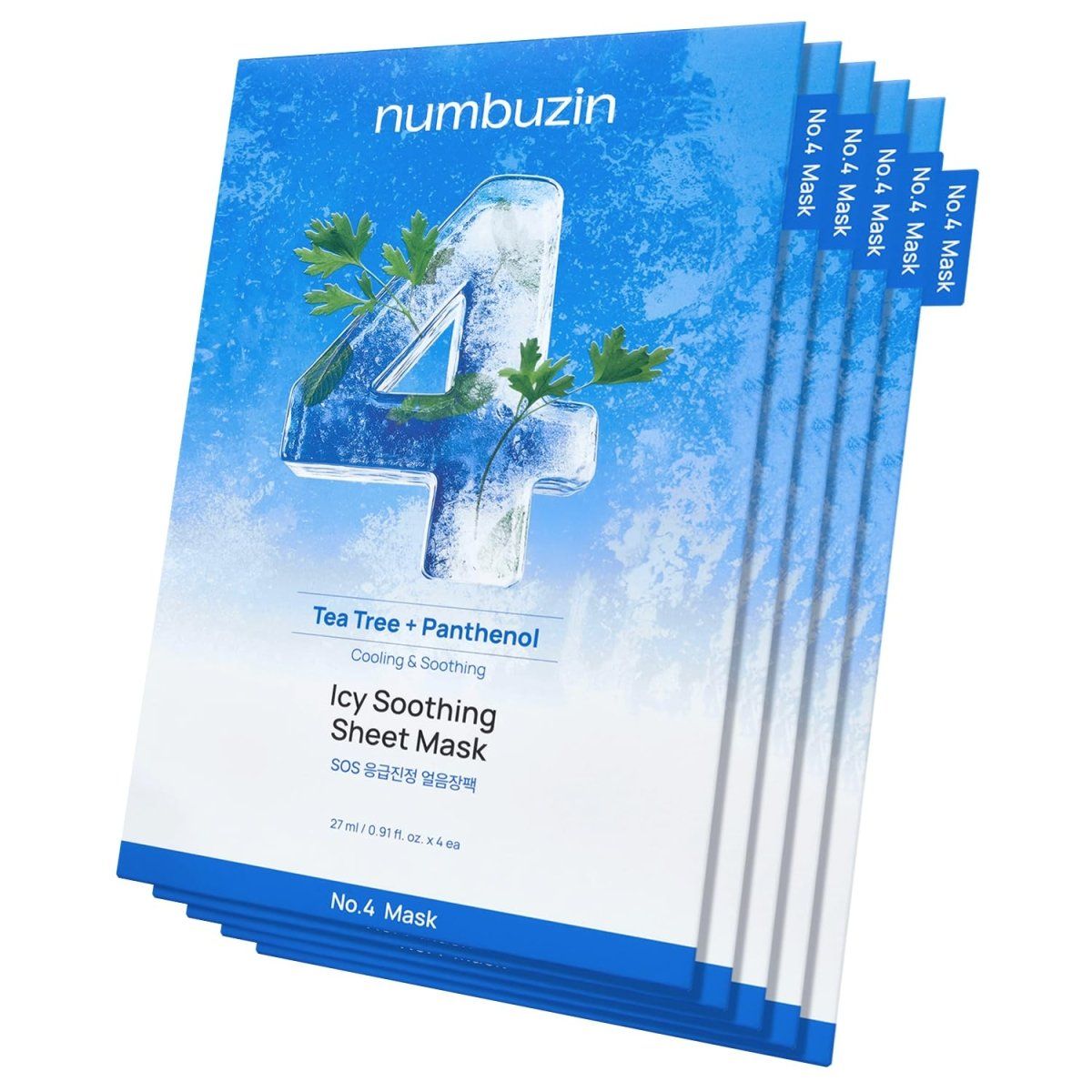 Numbuzin No.4 Icy Soothing Sheet Mask 27ml Lakinza K-beauty