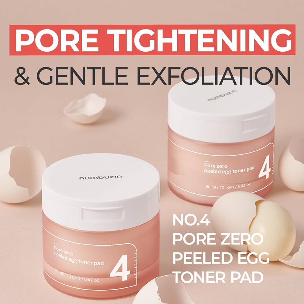 numbuzin No.4 Pore Zero Peeled Egg Toner Pad 190ml / 70pads | Lakinza K - beauty Canada