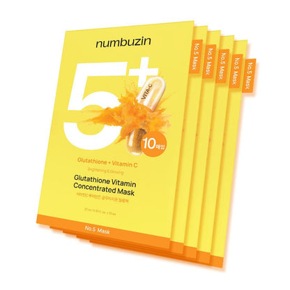 numbuzin No.5+ Glutathione Vitamin Concentrated Mask 27ml | Lakinza K - beauty Canada