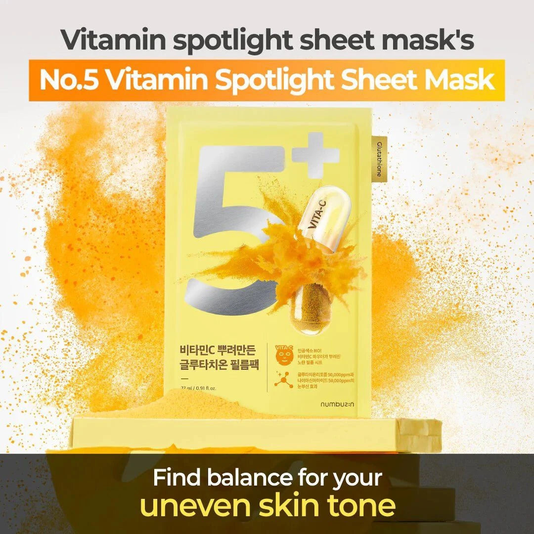 Numbuzin No.5+ Glutathione Vitamin Concentrated Mask 27ml Lakinza K-beauty