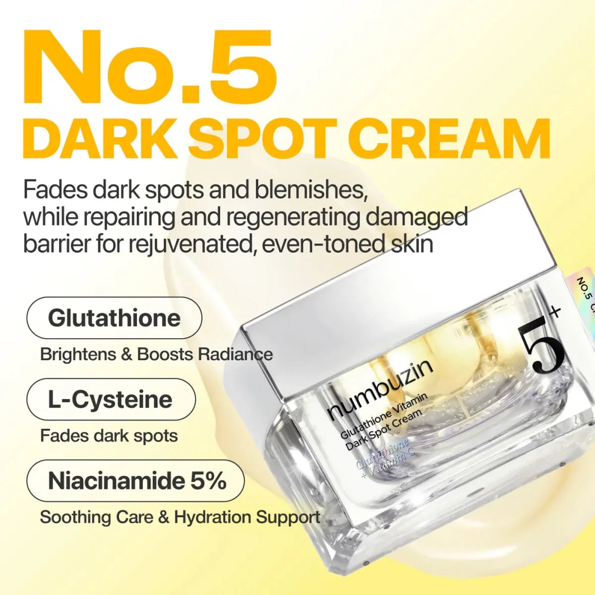 Numbuzin No.5+ Glutathione Vitamin Dark Spot Cream 50ml Lakinza K-beauty