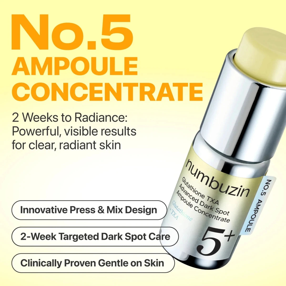 Numbuzin No.5 Glutathione100 x TXA10 Advanced Dark Spot Ampoule Concentrate 10g Lakinza K-beauty