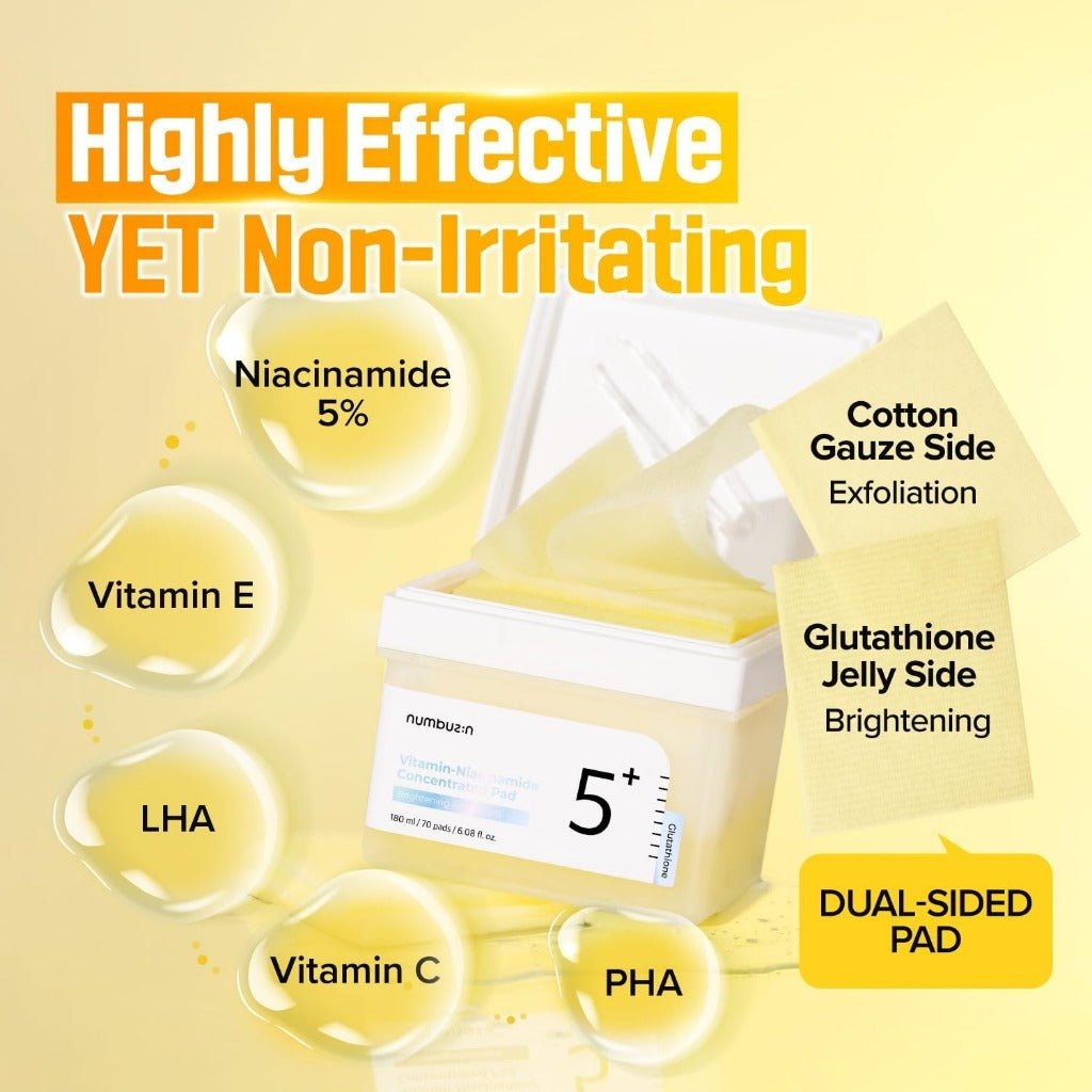 numbuzin No.5 Vitamin - Niacinamide Concentrated Pad 180ml / 70pads | Lakinza K - beauty Canada