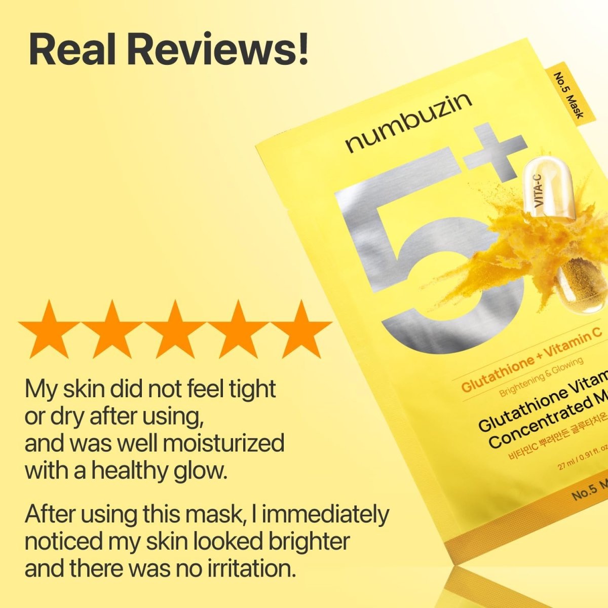 Numbuzin No.5 Vitamin Spotlight Sheet Mask - 1PC | Lakinza K - beauty Canada
