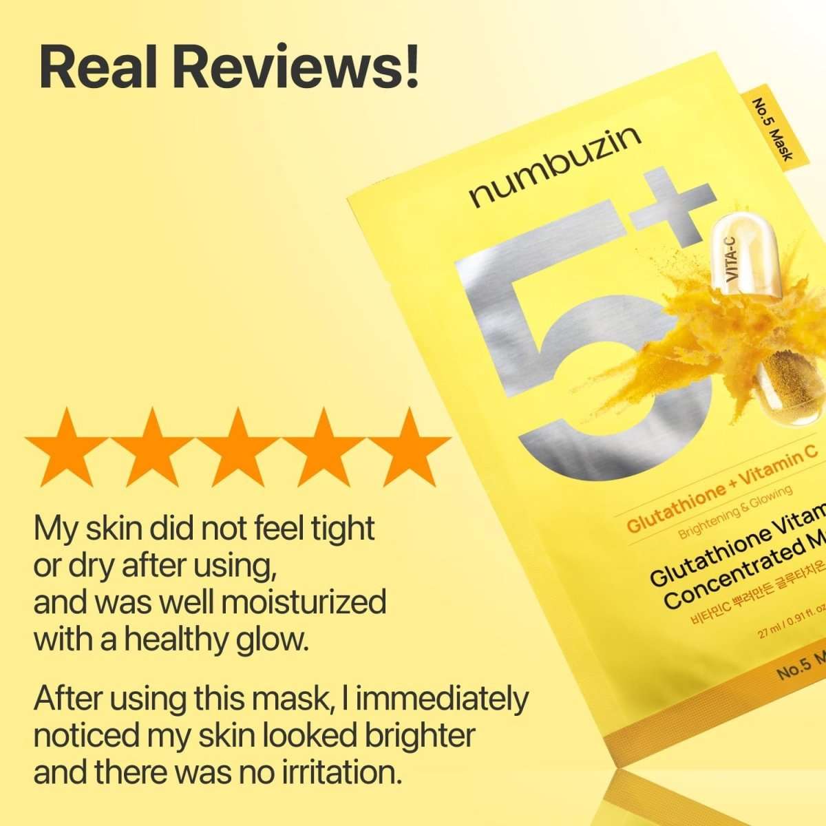 Numbuzin No.5 Vitamin Spotlight Sheet Mask-1PC Lakinza K-beauty