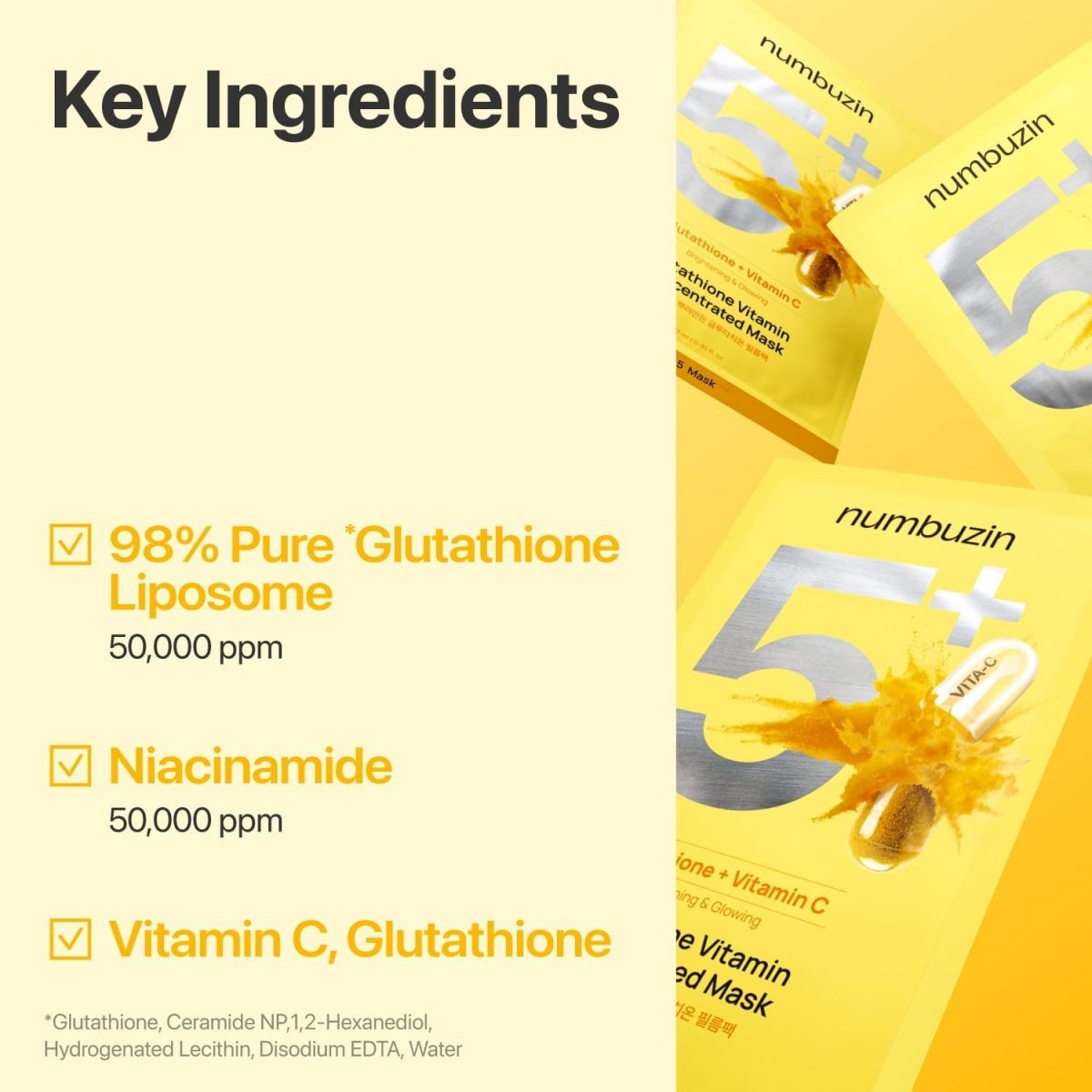 Numbuzin No.5 Vitamin Spotlight Sheet Mask - 1PC | Lakinza K - beauty Canada