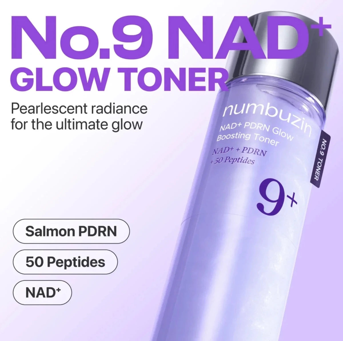 Numbuzin No.9+ NAD+ PDRN Glow Boosting Toner 150ml Lakinza K-beauty