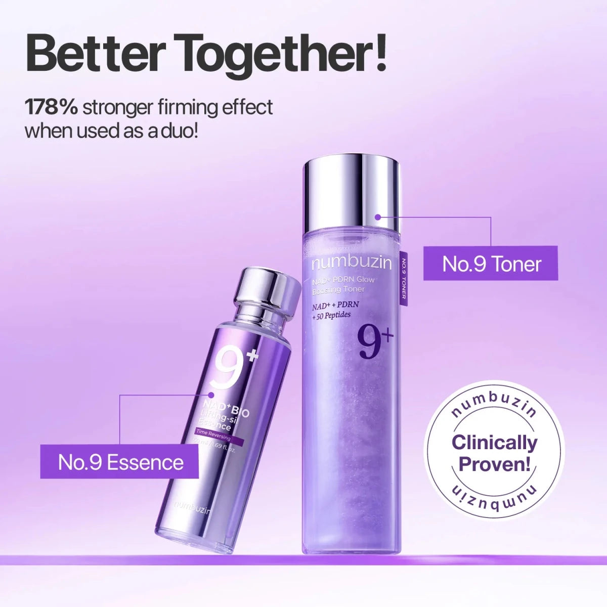 Numbuzin No.9 NAD+ PDRN Lifting & Glowing Set For Mature Skin Lakinza K-beauty