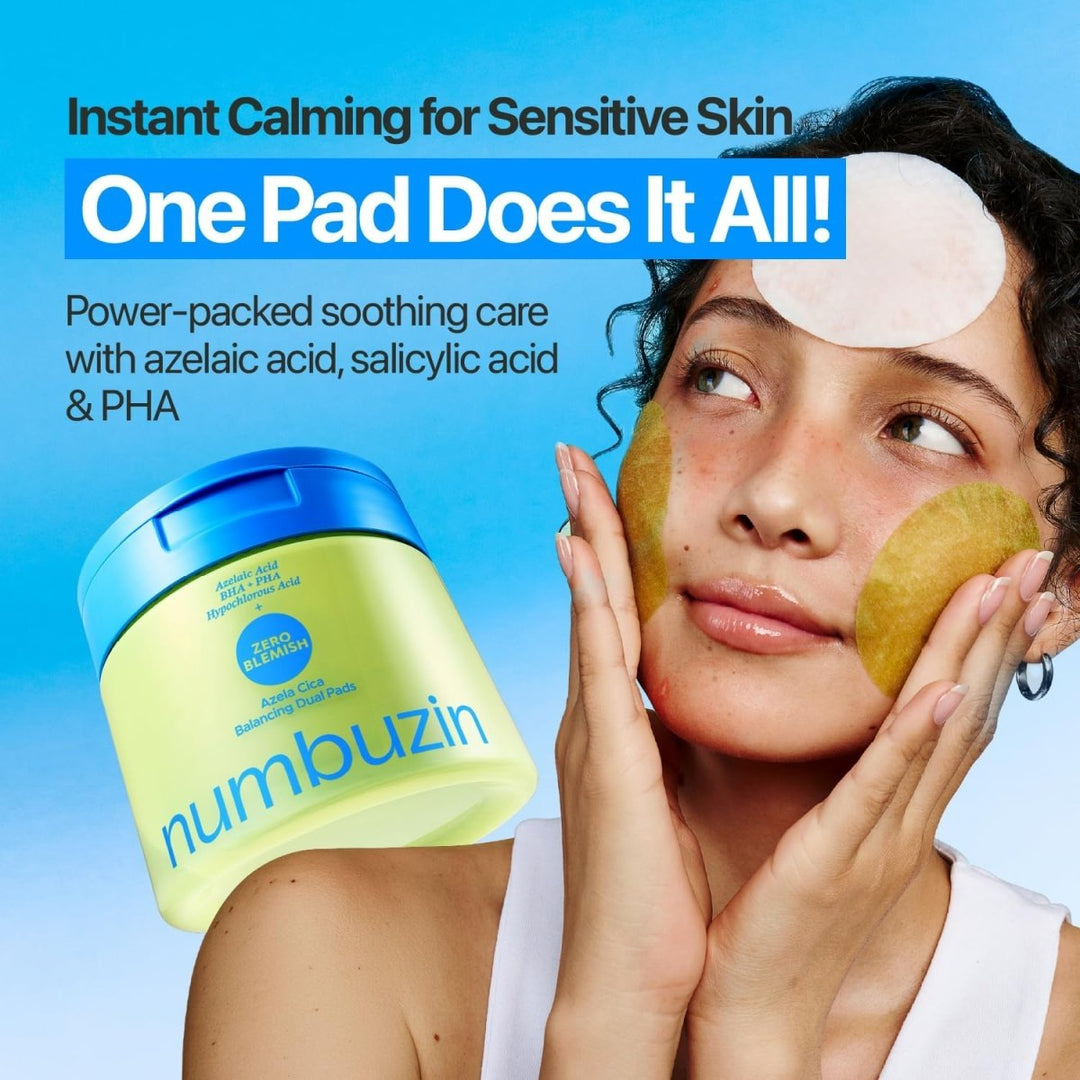 Numbuzin Zero Blemish Azela Cica Balancing Dual Pads 210ml / 60pads Lakinza K-beauty