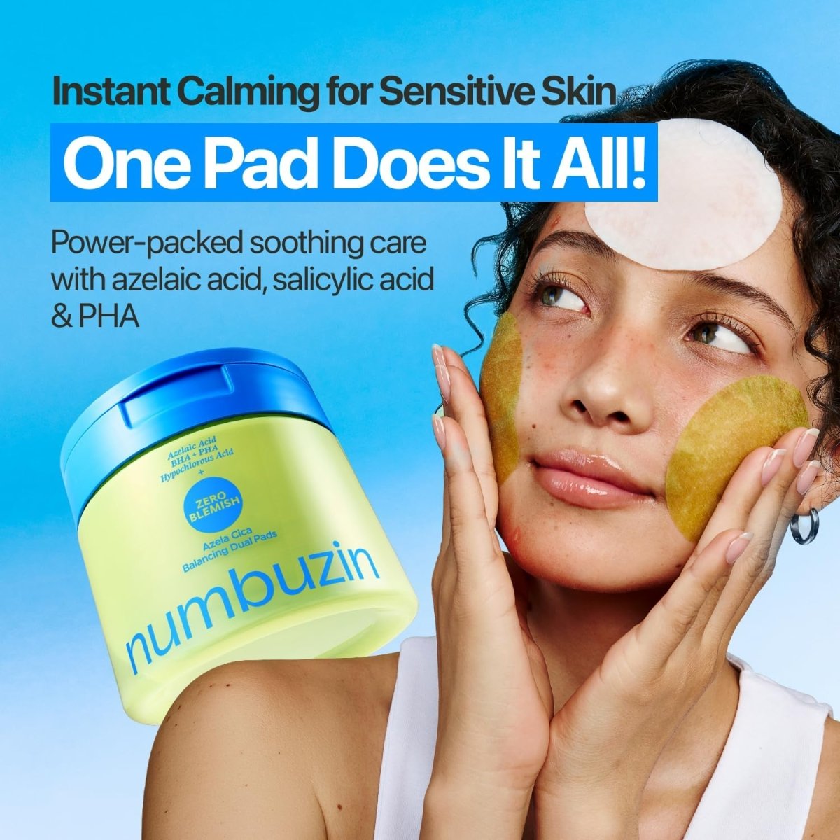 Numbuzin Zero Blemish Azela Cica Balancing Dual Pads 210ml / 60pads Lakinza K-beauty