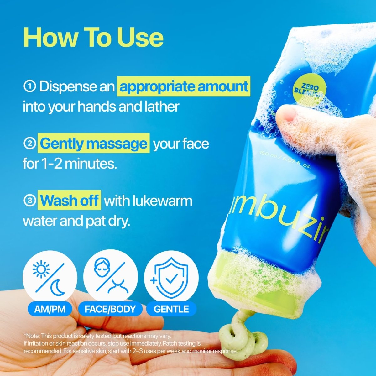 Numbuzin Zero Blemish Clarifying 2% Sulfur Cleansing Foam 150ml Lakinza K-beauty