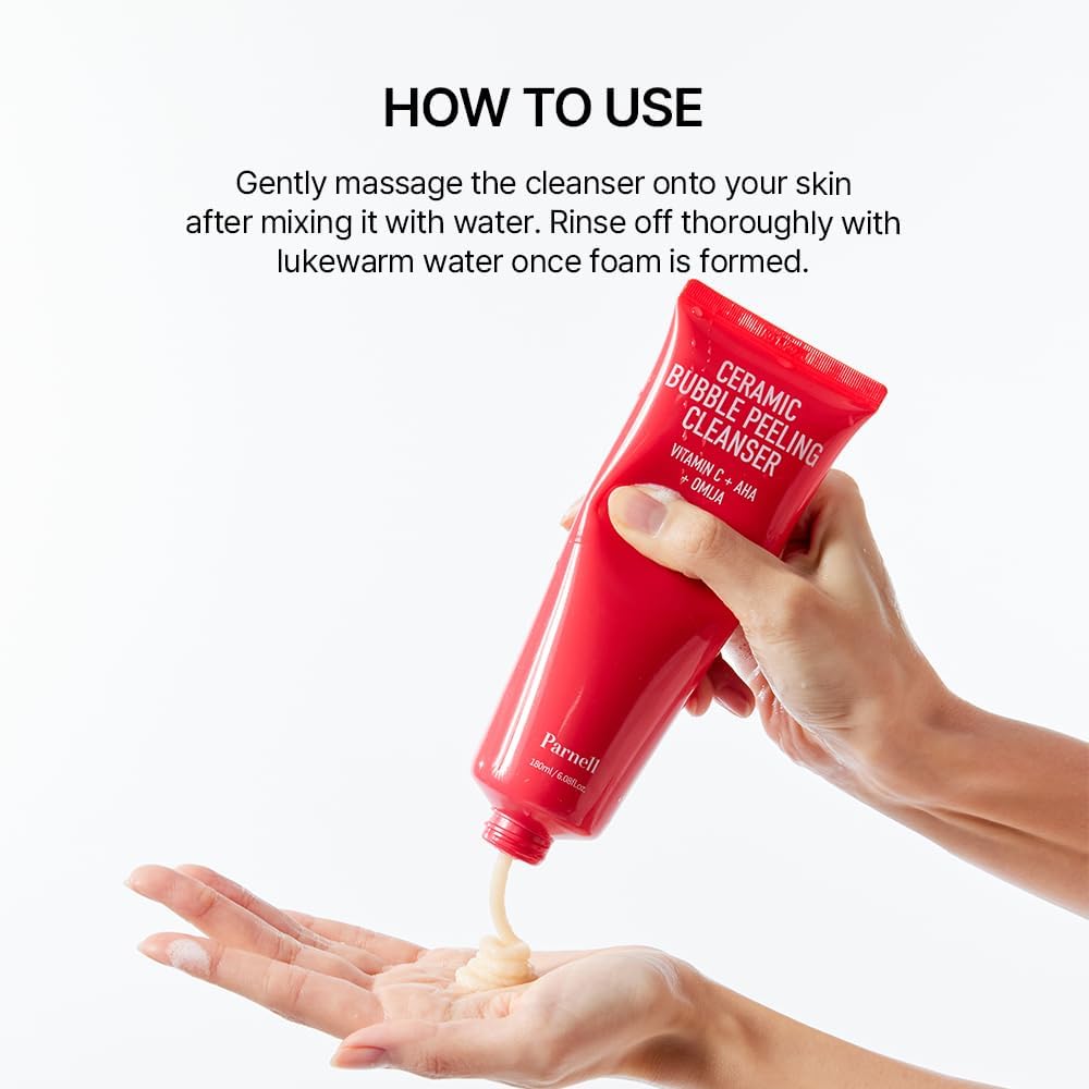 Parnell AHA Omija Ceramic Bubble Peeling Cleanser 180ml | Lakinza K - beauty Canada