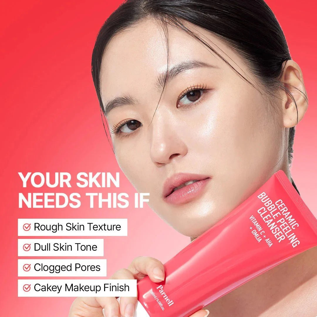 Parnell AHA Omija Ceramic Bubble Peeling Cleanser 180ml Lakinza K-beauty