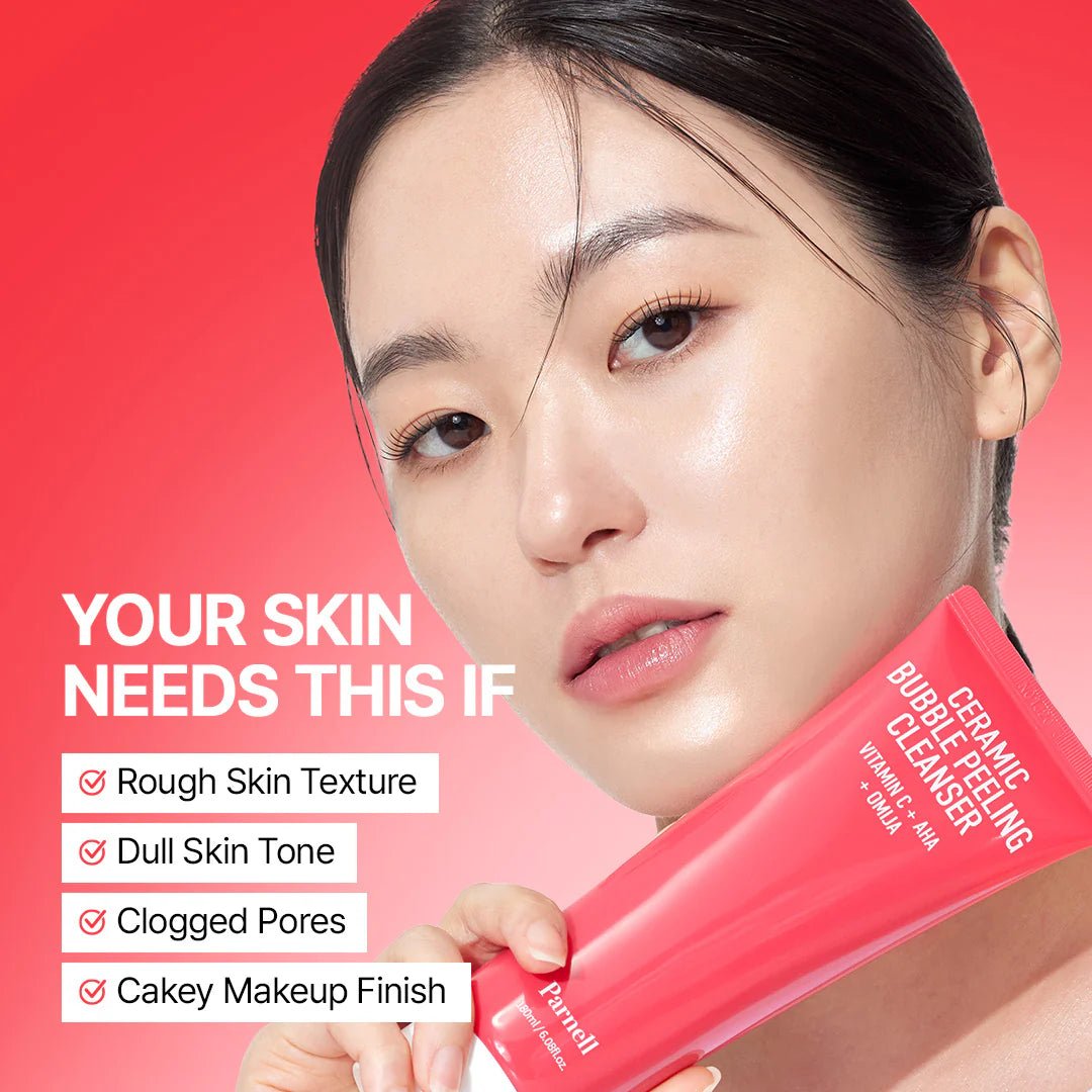Parnell AHA Omija Ceramic Bubble Peeling Cleanser 180ml | Lakinza K - beauty Canada