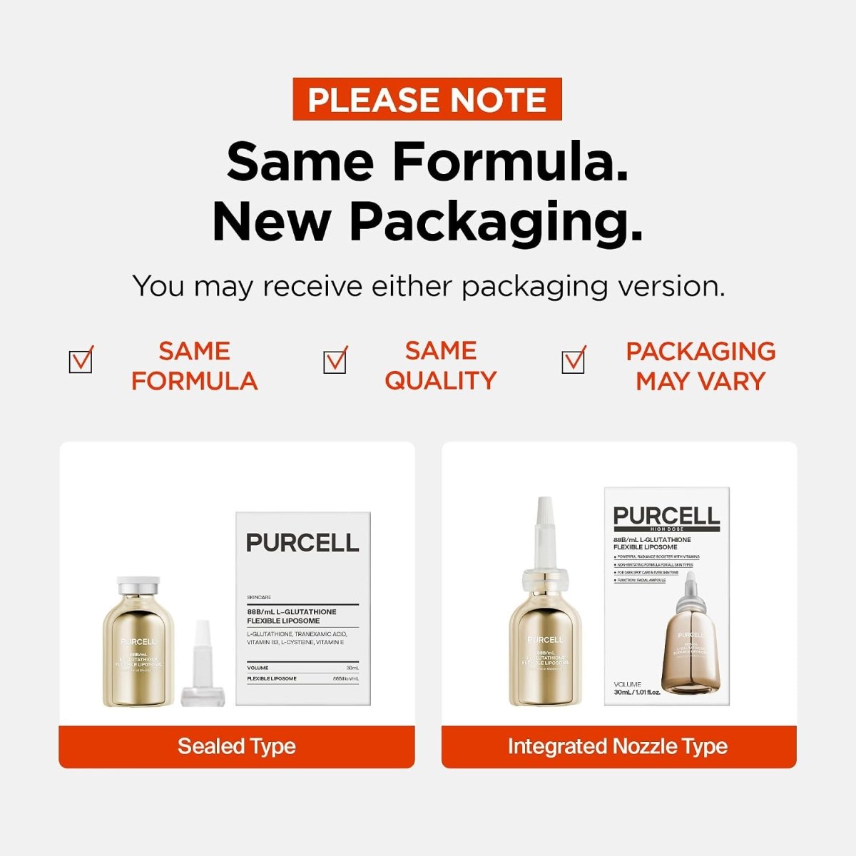 Purcell 88B/mL L-Glutathione Flexible Liposome 30ml Lakinza K-beauty