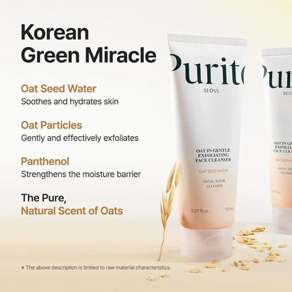 Purito Oat - in Gentle Exfoliating Face Cleanser 150ml | Lakinza K - beauty Canada