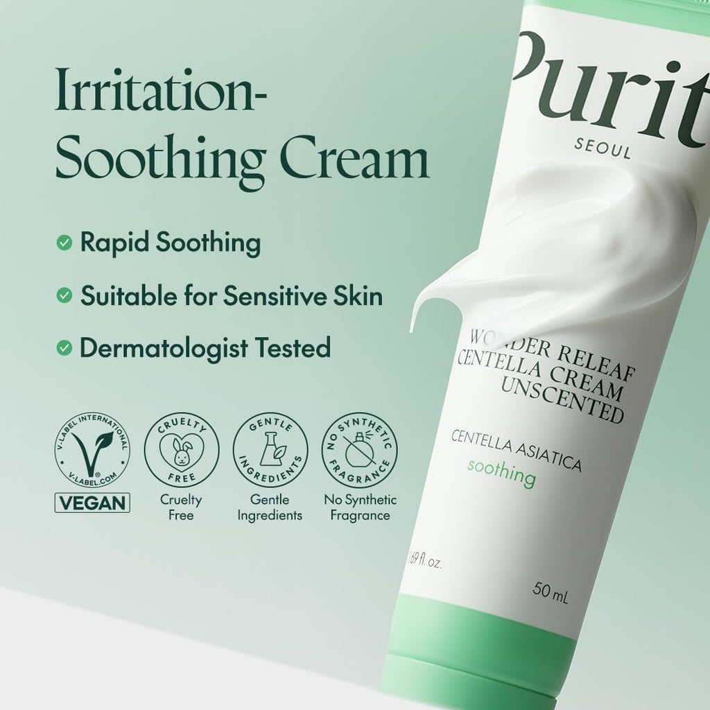 Purito Wonder Releaf Centella Cream Unscented 50ml | Lakinza K - beauty Canada
