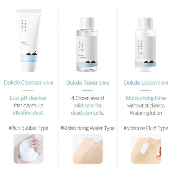Round Lab 1025 Dokdo On the Go Kit For Dry & Sensitive Skin Lakinza K-beauty
