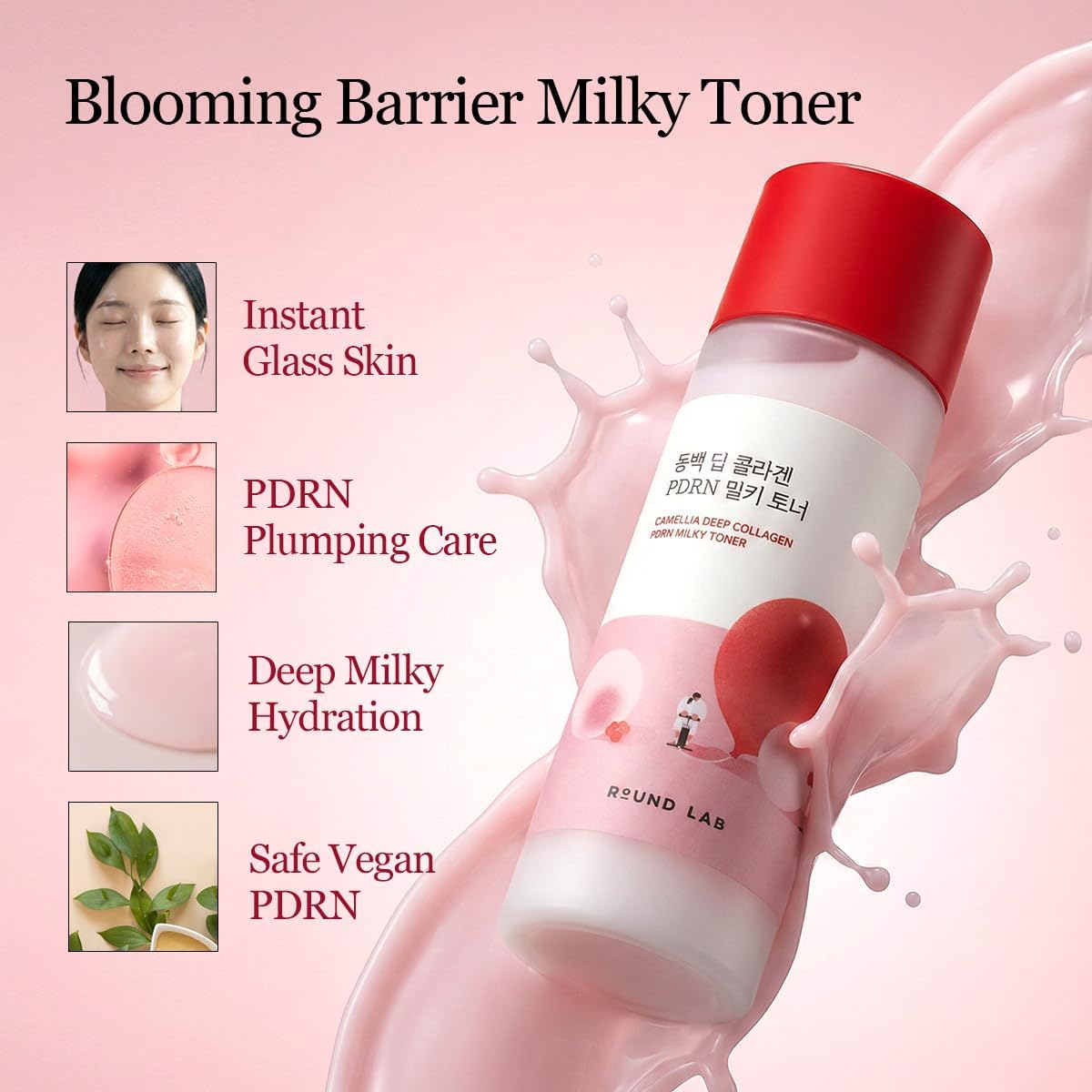 Round Lab Camellia Deep Collagen PDRN Milky Toner 150ml | Lakinza K-beauty Canada