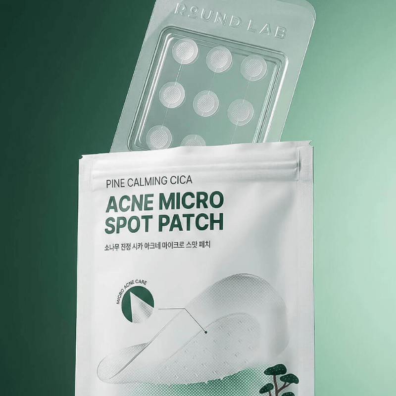 Round Lab Pine Calming Cica Micro Spot Patch 9pcs | Lakinza K-beauty Canada