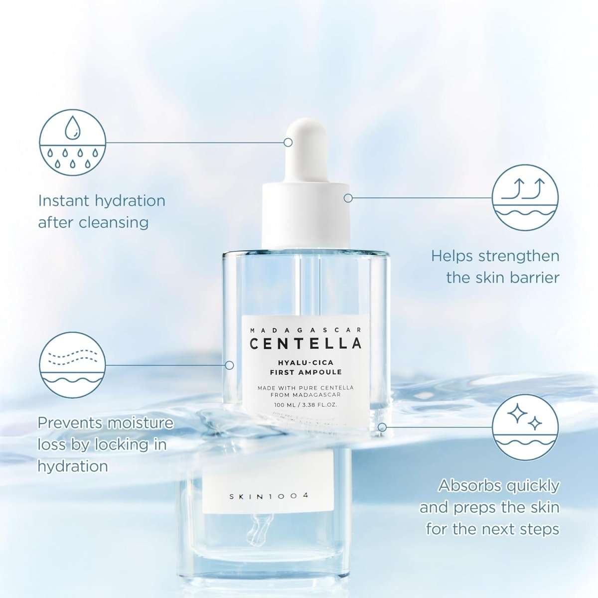 SKIN1004 Madagascar Centella Hyalu-Cica First Ampoule 100ml Lakinza K-beauty