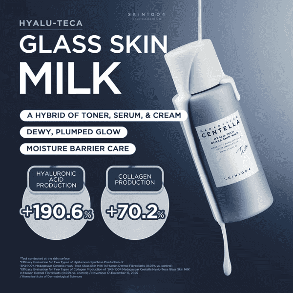 SKIN1004 Madagascar Centella Hyalu-Teca Glass Skin Milk 210ml Lakinza K-beauty