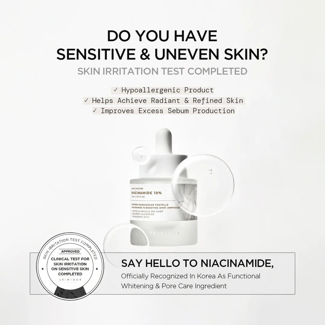 SKIN1004 Madagascar Centella Niacinamide 10 Boosting Shot Ampoule 30ml Lakinza K-beauty