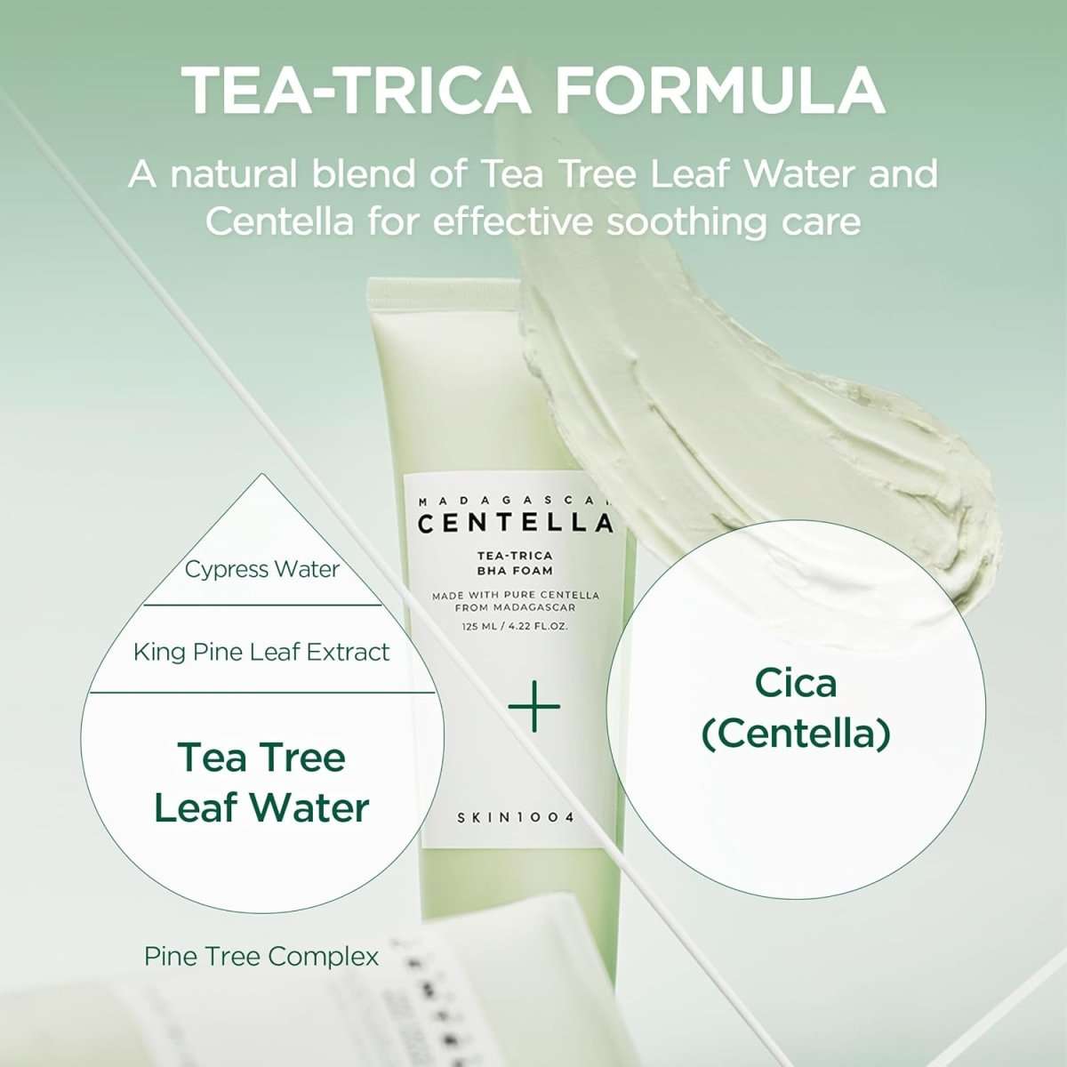 SKIN1004 Madagascar Centella Tea-Trica BHA Foam 125ml Lakinza K-beauty