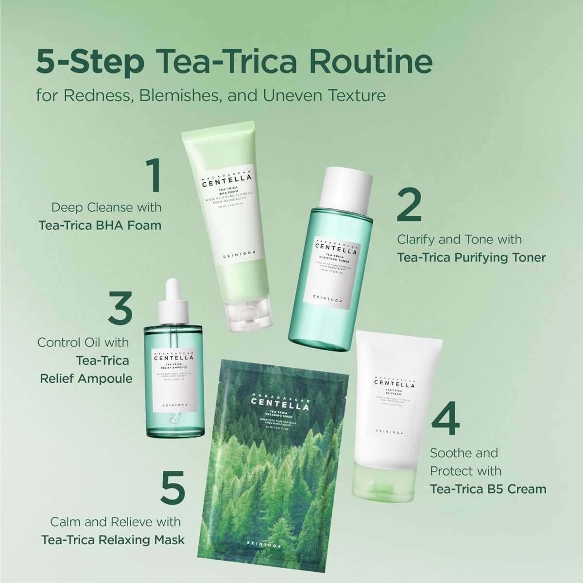 SKIN1004 Madagascar Centella Tea-Trica BHA Foam 125ml Lakinza K-beauty