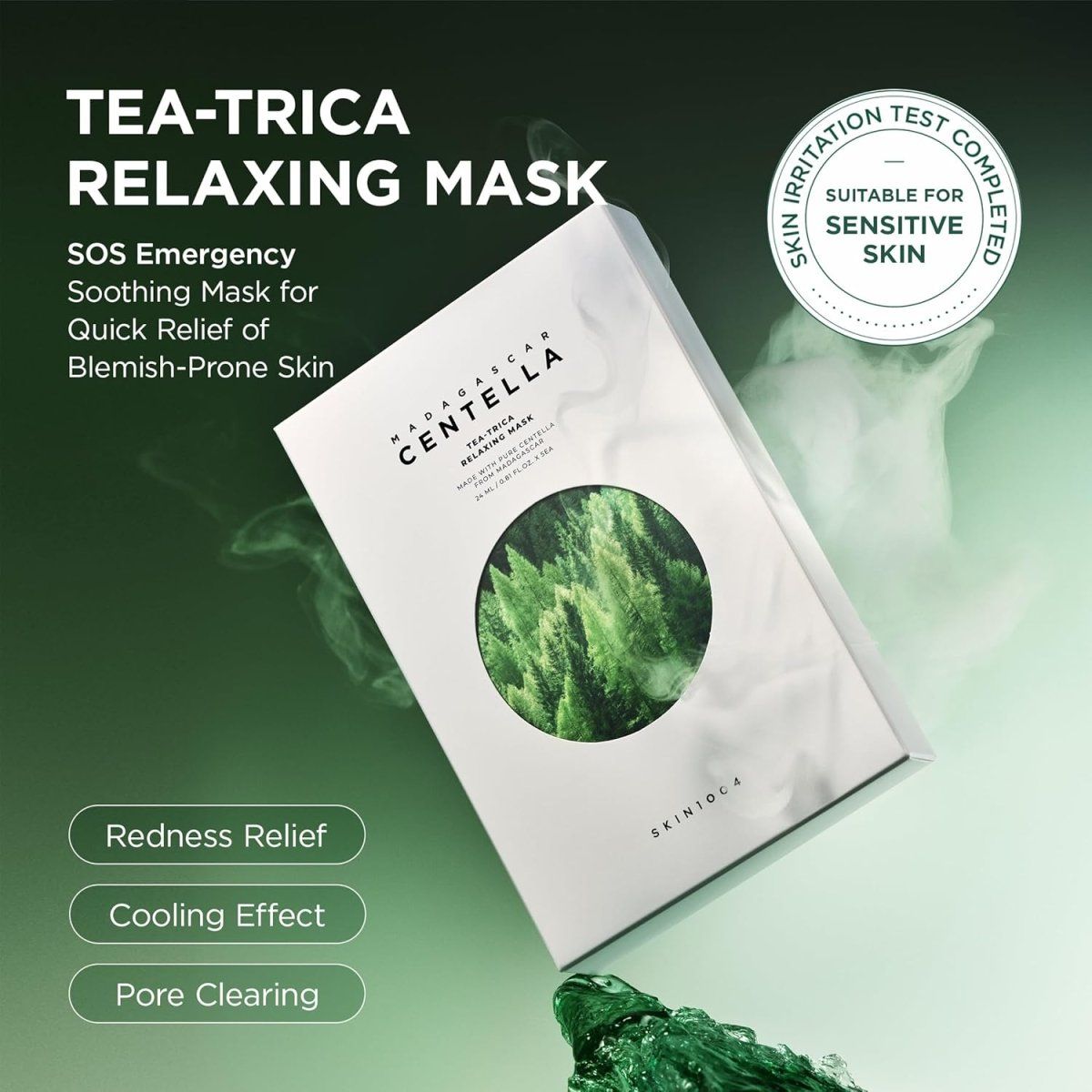 SKIN1004 Madagascar Centella Tea-Trica Relaxing Mask 24ml - 5 Masks Lakinza K-beauty